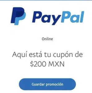 Cupón PayPal $200 MXN